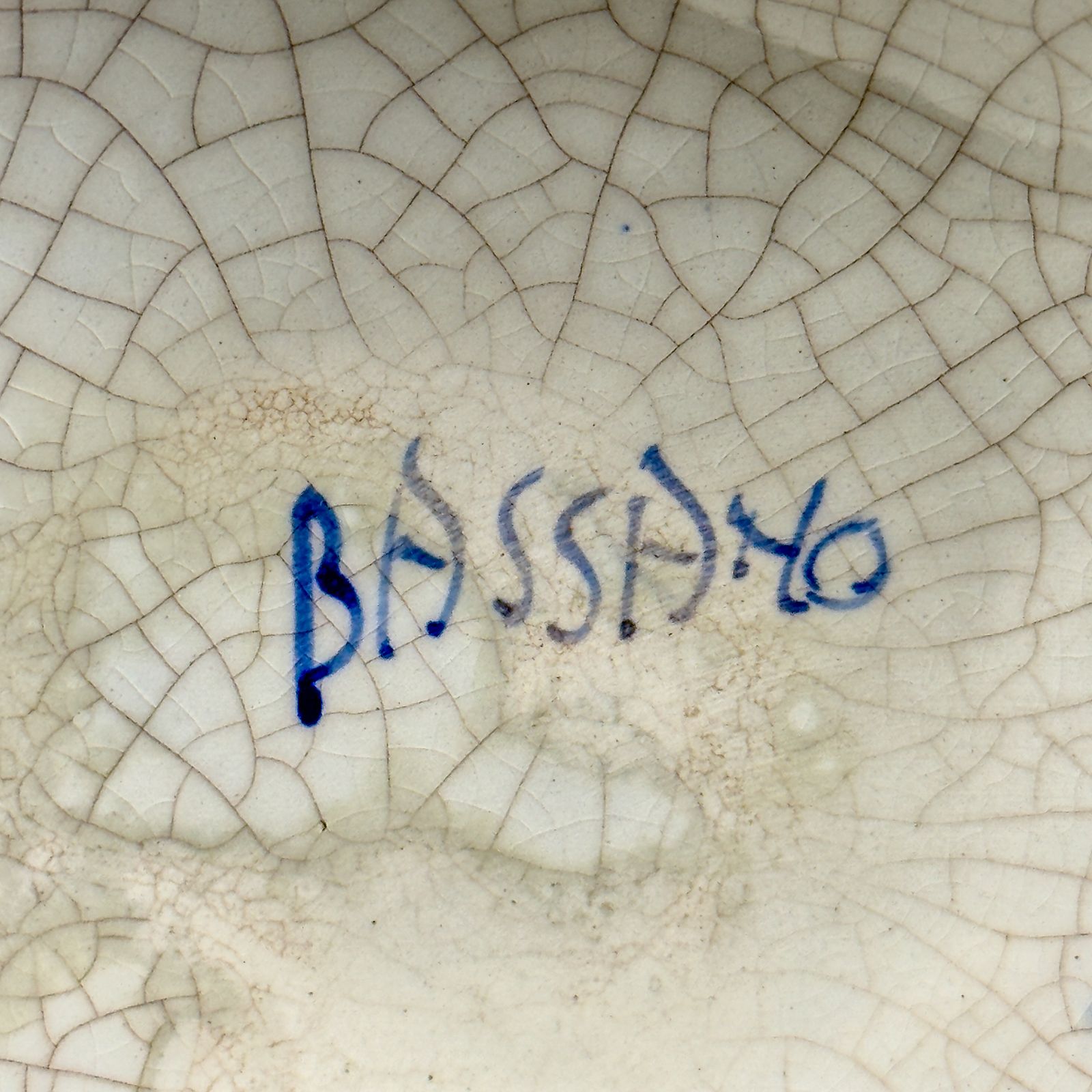 photo furniture Vintage Blue Ceramic Vase By Bassano, Italy 1970s