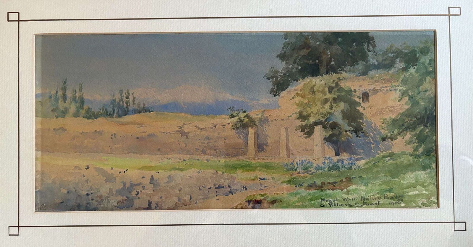 G Villiers Stuart   Watercolour Of Mughul Wall, Nasim Bagh (Garden Of Breezes) In Kashmir, photo furniture