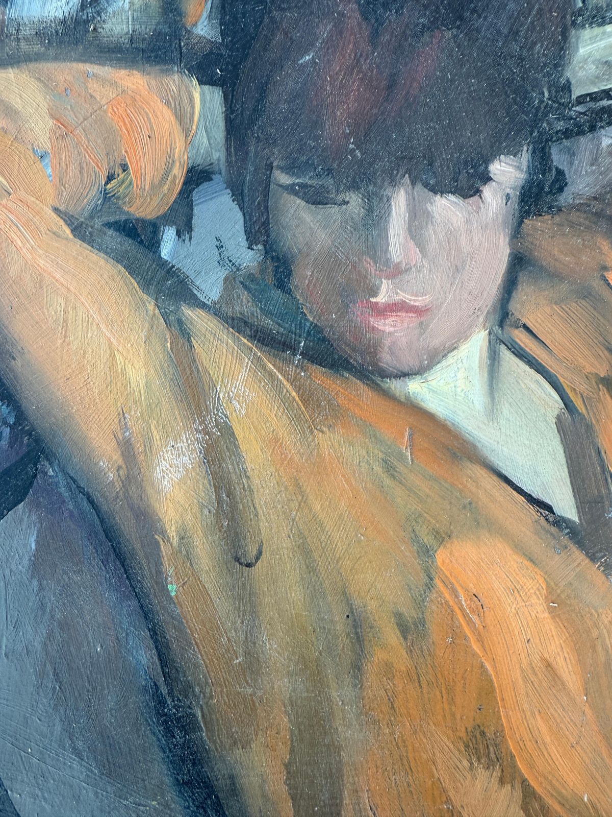 Ramon Pichot I Soler Reclining Woman Oil On Board Painting C.1960 photo Art
