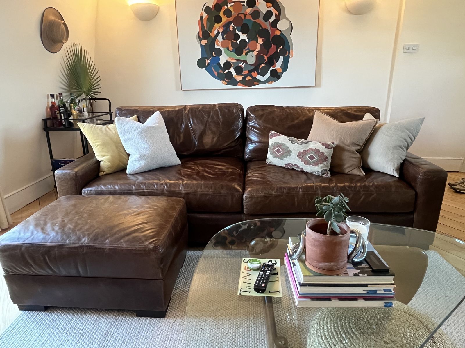 Restoration Hardware Maxwell Sofa 8' Cocoa Leather