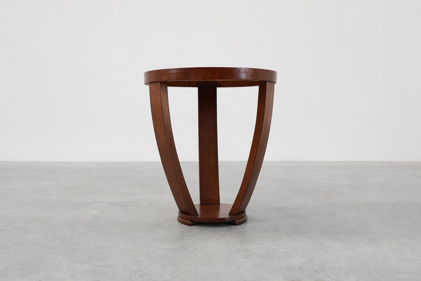 Art Deco Side Table In Wood And Chess Style Veneered Top, 1940 photo vinterior