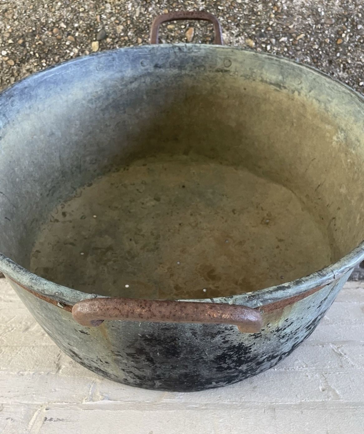 Large Copper Cheese Vat / Cauldron / Garden Planter 61cm Diameter photo furniture