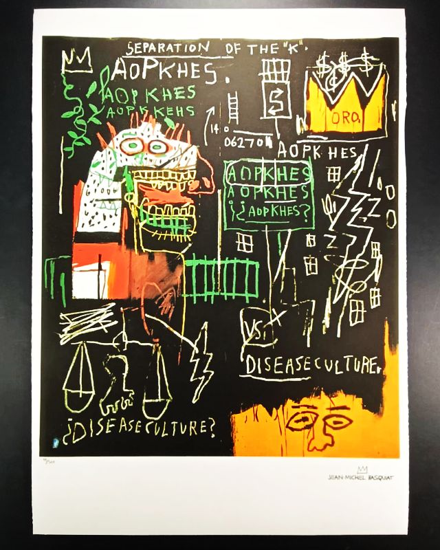Jean Michel Basquiat Limited Edition Lithograph Numbered In Pencil. Coa