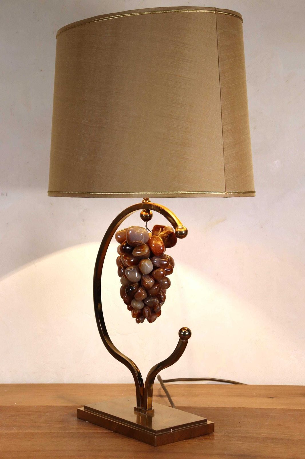Hollywood Regency Vintage Design Table Desk Gemstone Grape Fruit 1970's Lamp In The Manner Of Willy Rizzo Or Willy Daro (St.241) photo Lighting