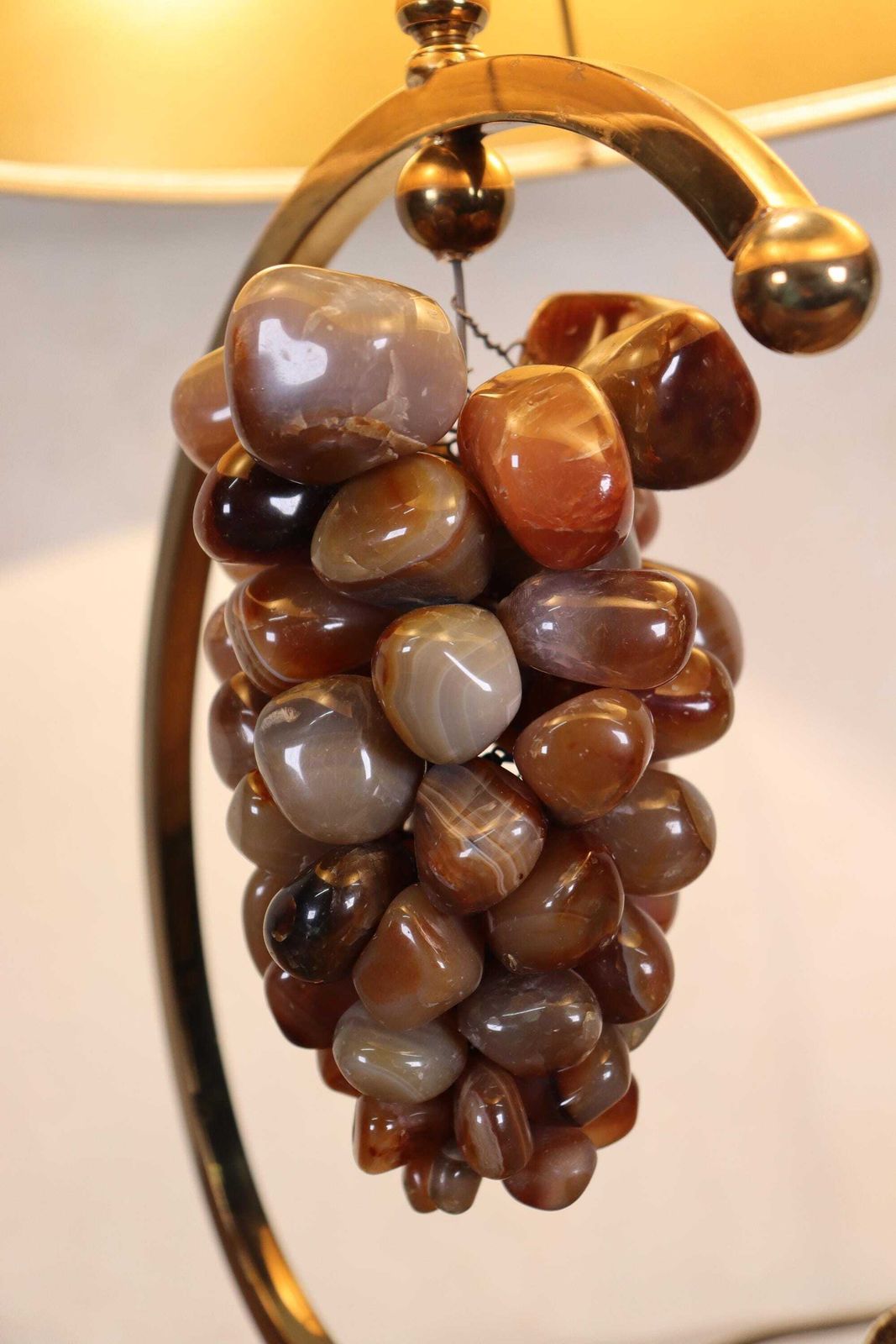 Hollywood Regency Vintage Design Table Desk Gemstone Grape Fruit 1970's Lamp In The Manner Of Willy Rizzo Or Willy Daro (St.241) photo vintage