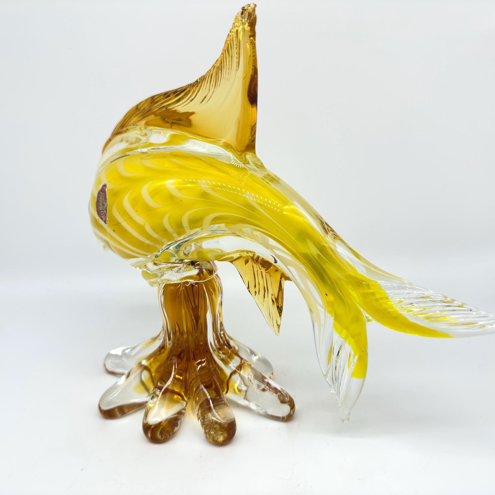 Vintage Murano Glass Tropical Fish Sculpture – Attributed Seguso, Millefiori Detail, 28 Cm photo furniture