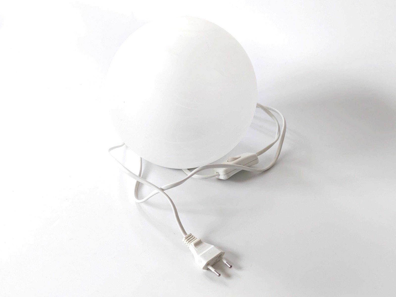 photo furniture Vintage Honsel Frosted Glass Moon Lamp: Accent Table Light Made In Germany