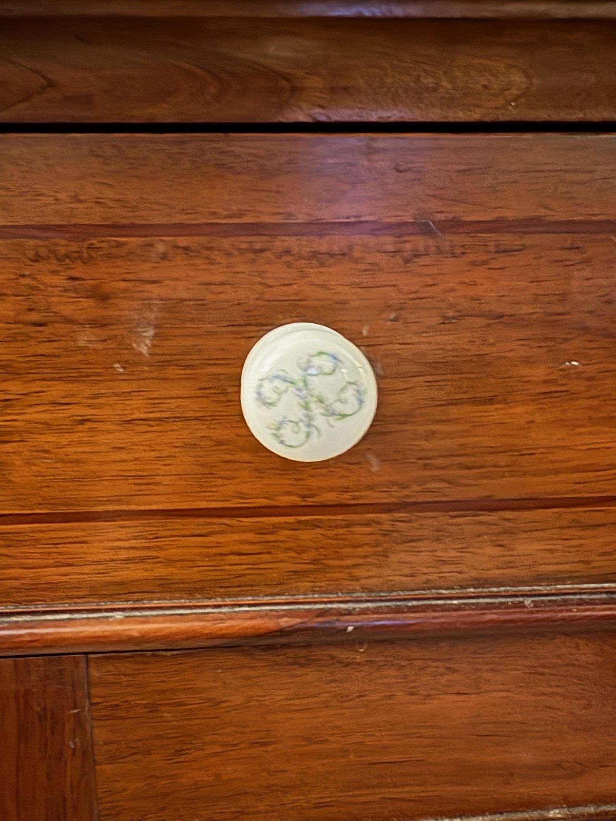 photo for sale 19th Century Mahogany Dressing Table With Ceramic Top And Sutherland Interest