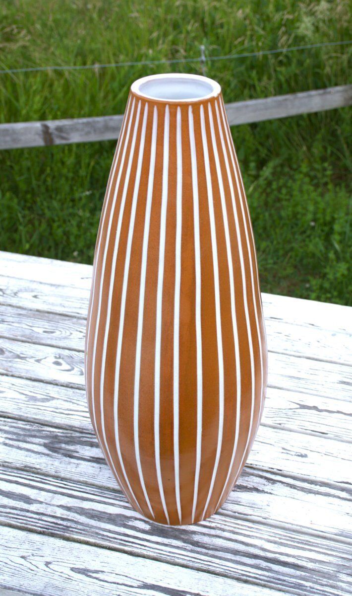 Large Swedish Ceramic Inca Floor Vase By Ingrid Atterberg For Upsala Ekeby, 1940s photo for sale
