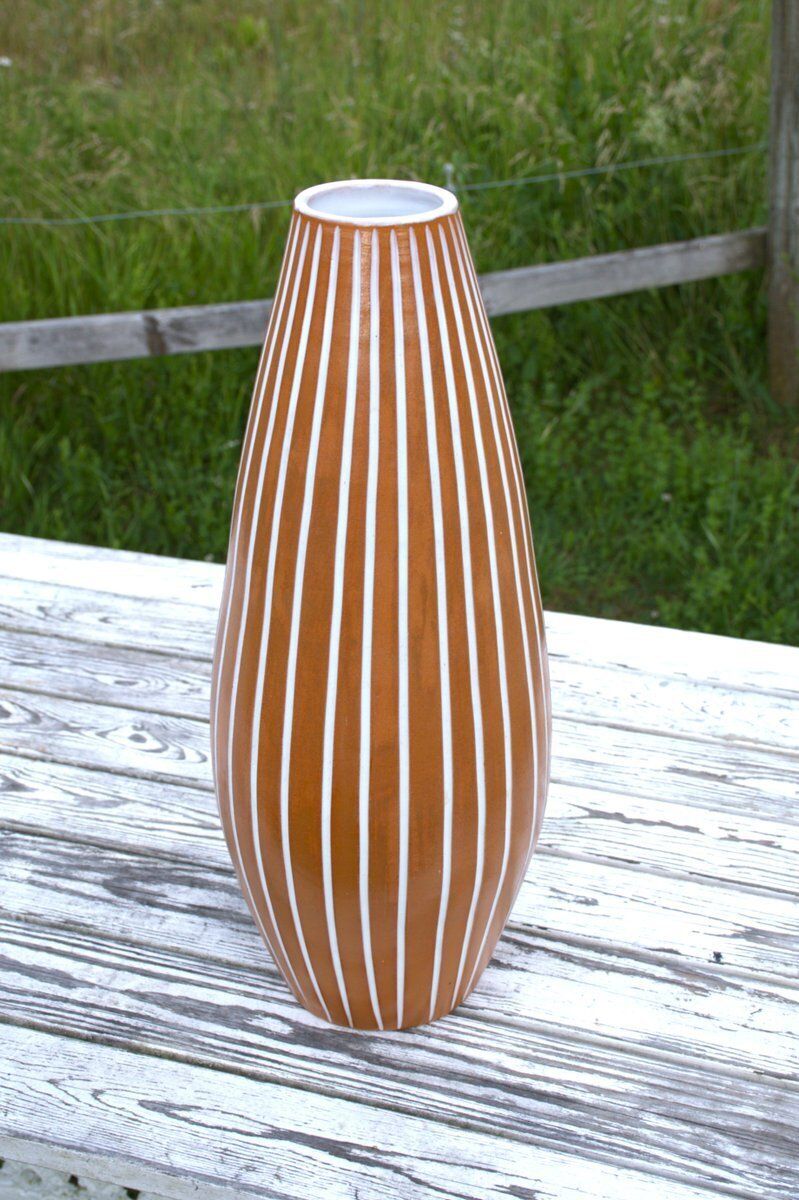 Large Swedish Ceramic Inca Floor Vase By Ingrid Atterberg For Upsala Ekeby, 1940s photo Home Decor
