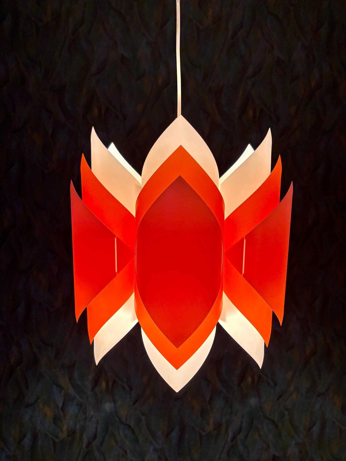 Ballet Pendant Lamp, Orange And White, By Lars Schiøler For P.J. Høyrup photo for sale