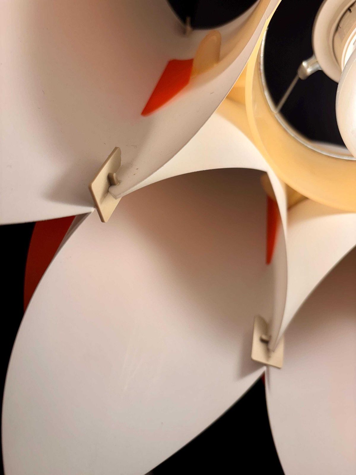 Ballet Pendant Lamp, Orange And White, By Lars Schiøler For P.J. Høyrup photo vintage