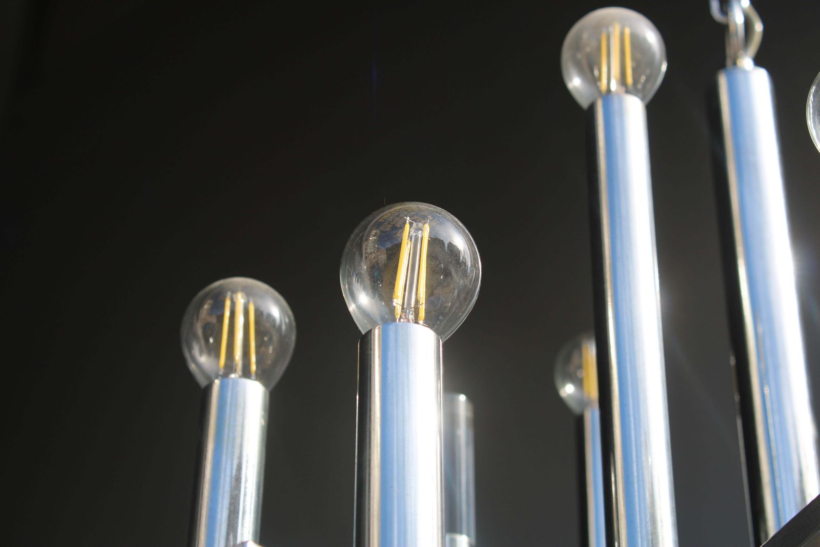 Sciolari Chandelier In Steel And Plexiglass 1970 Italy Minimalist Design photo 3024.0