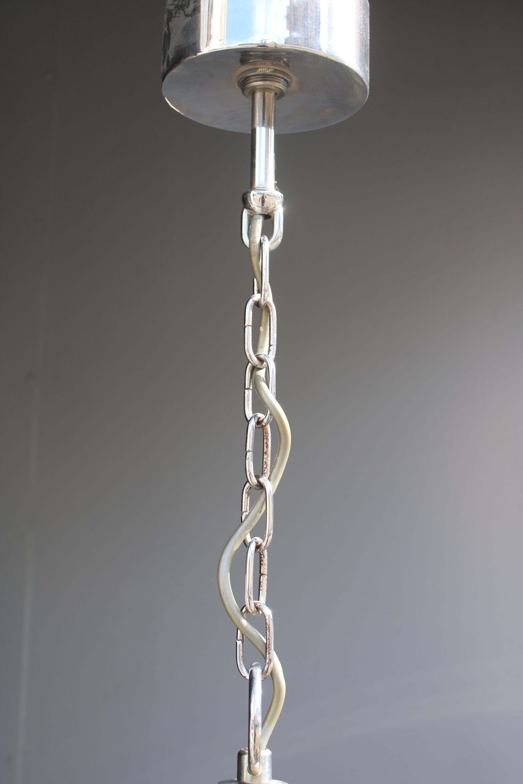 photo vintage Sciolari Chandelier In Steel And Plexiglass 1970 Italy Minimalist Design