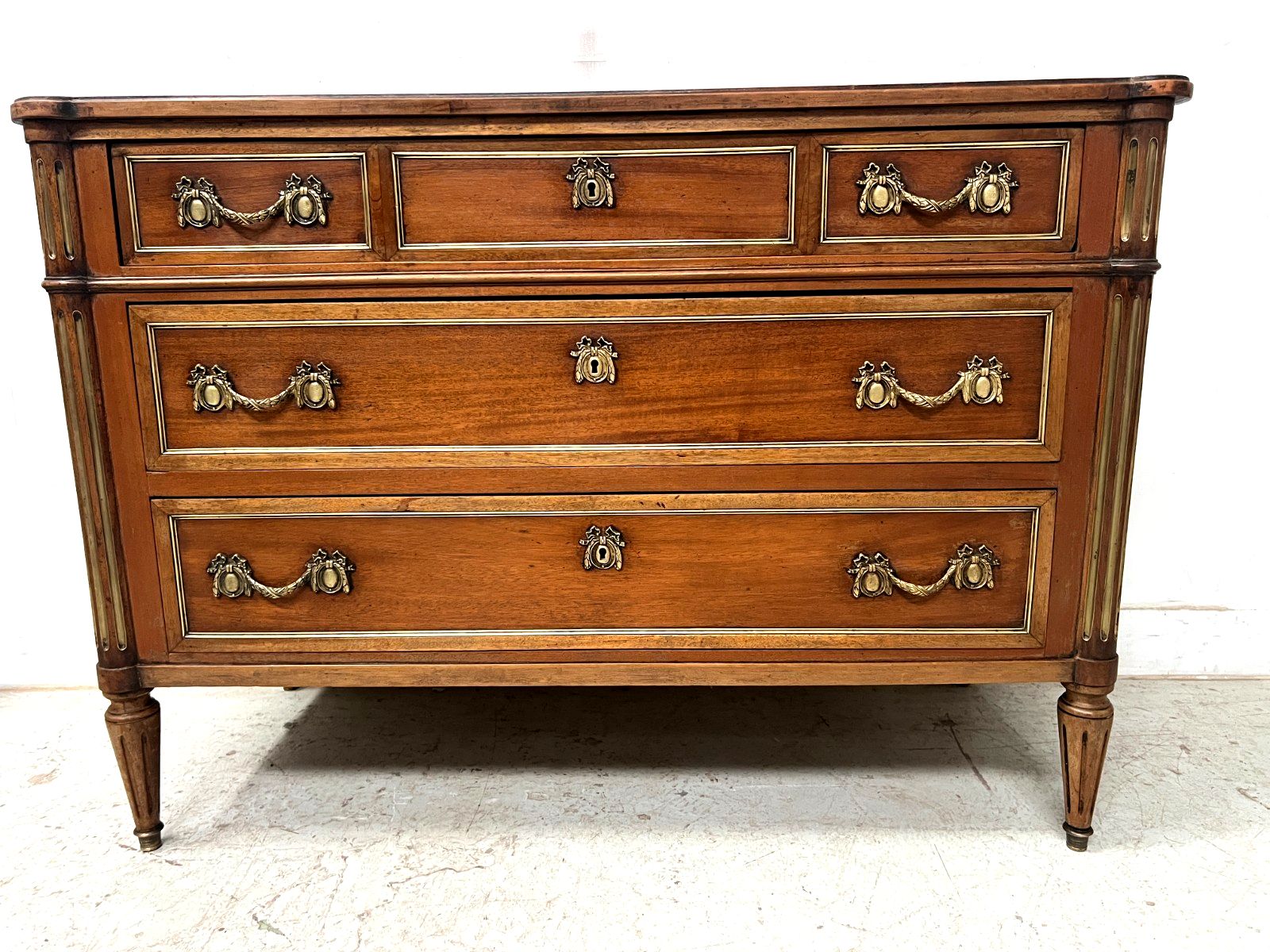 Louis XVI Style Mahogany Chest Of Drawers 19th Century