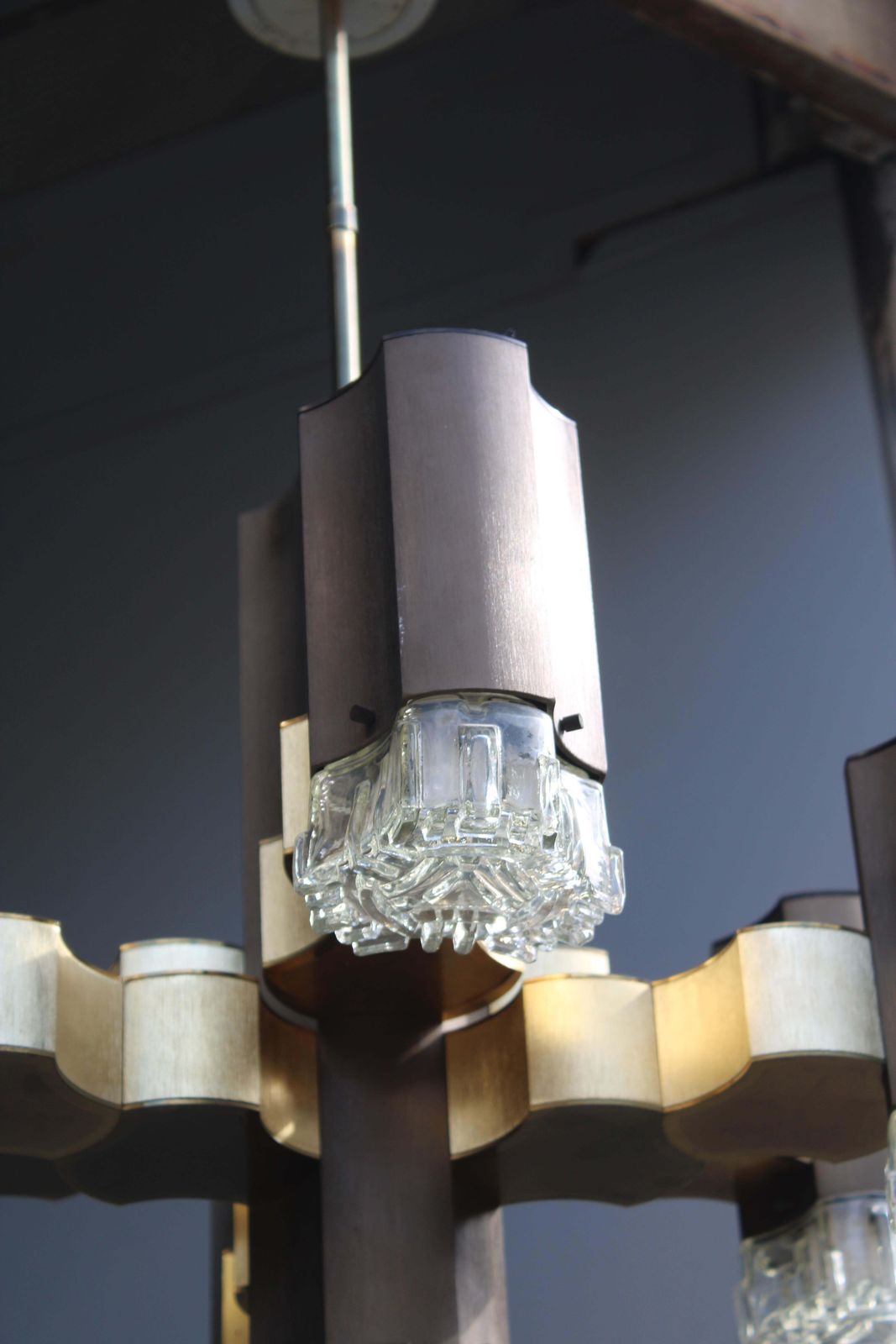 Decorative Sciolari Chandelier In Plexiglass Aluminum And Glass 1970 Italy photo for sale