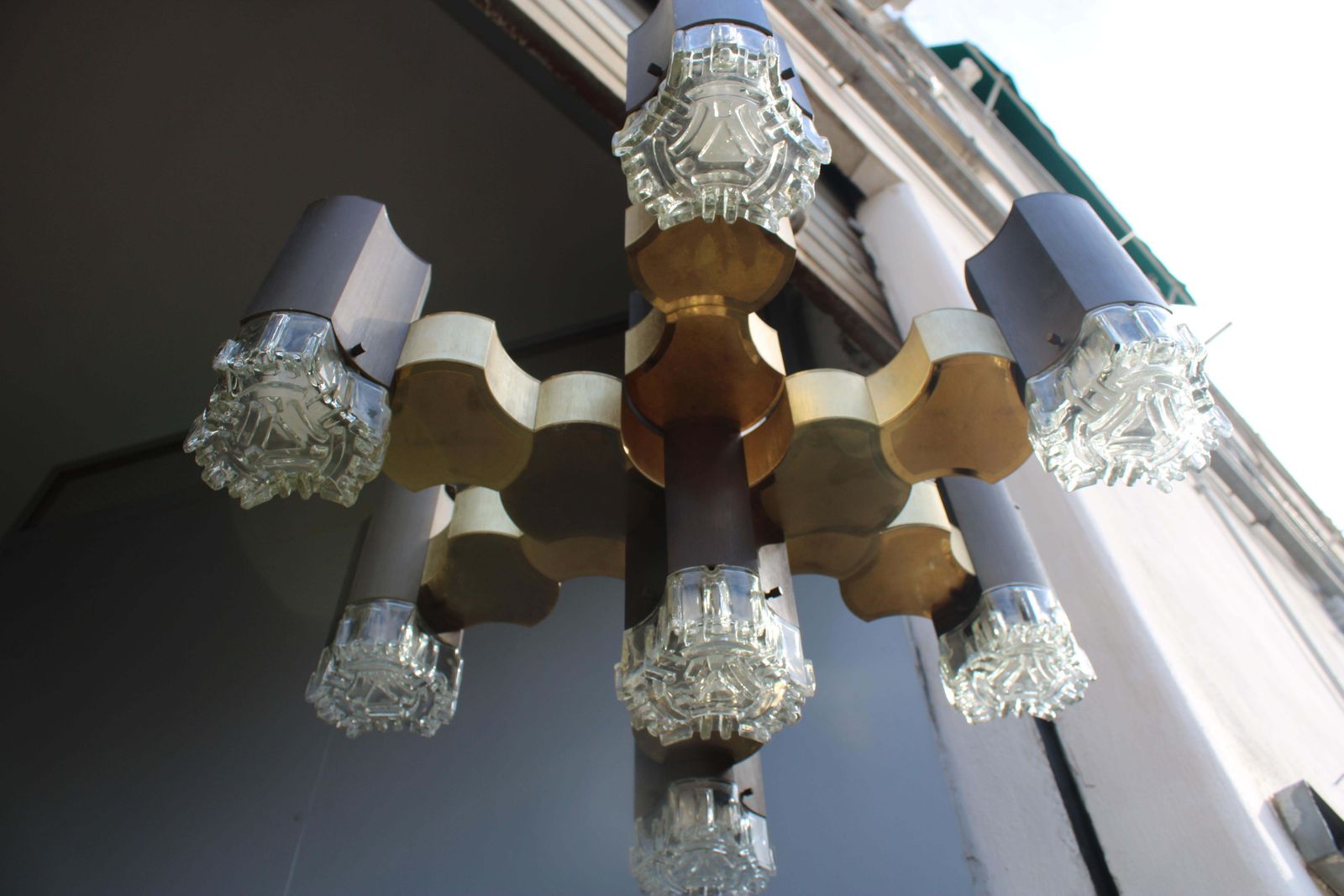 Decorative Sciolari Chandelier In Plexiglass Aluminum And Glass 1970 Italy photo vinterior