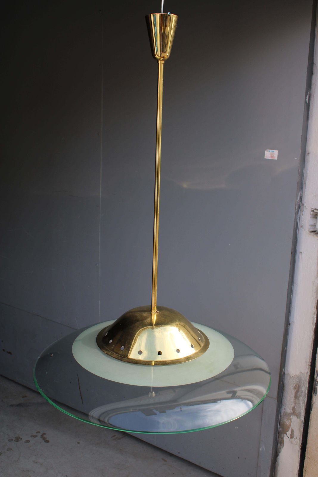 Flying Saucer Chandelier Ufo Fontana Arte Pietro Chiesa 1950 photo Lighting