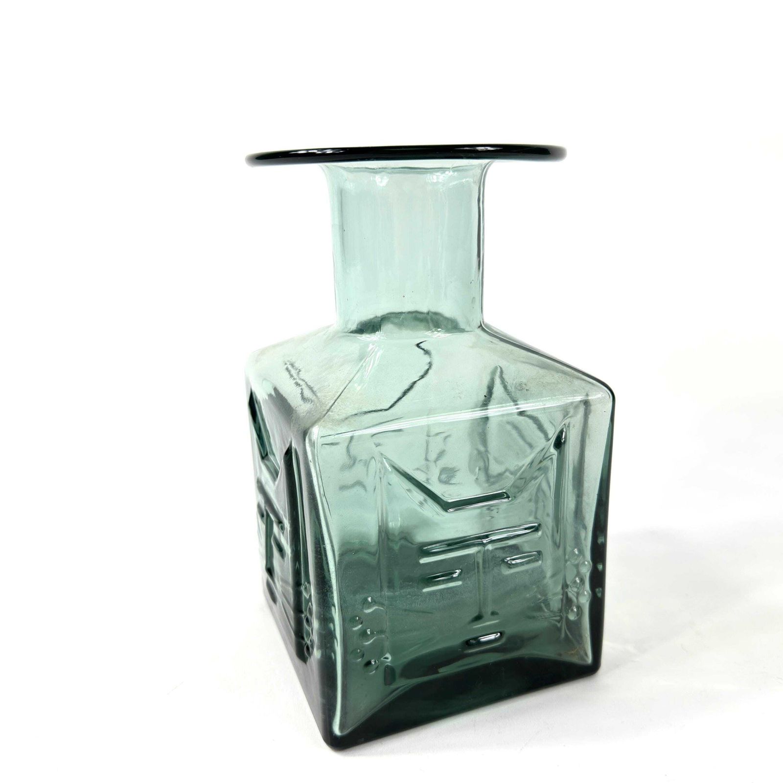 Wiktor Berndt Cat Face Vase: 1960s Flygsfors Swedish Art Glass photo 181.0