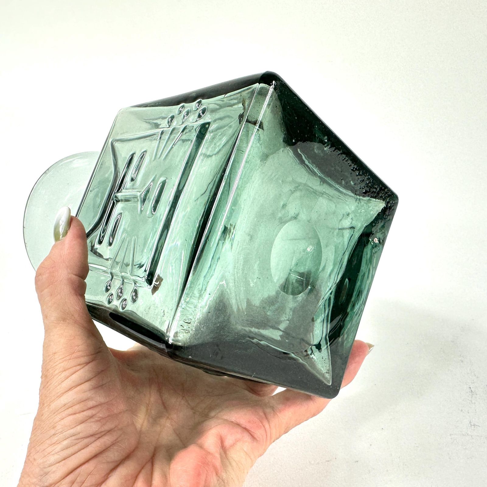 Wiktor Berndt Cat Face Vase: 1960s Flygsfors Swedish Art Glass photo buy