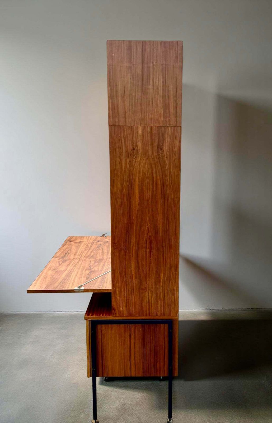 Model 430 Modular Wall System With Bar, Secretary And Display Cabinet In Walnut By Joachim Nebelung For Hellerau, 1973 photo for sale