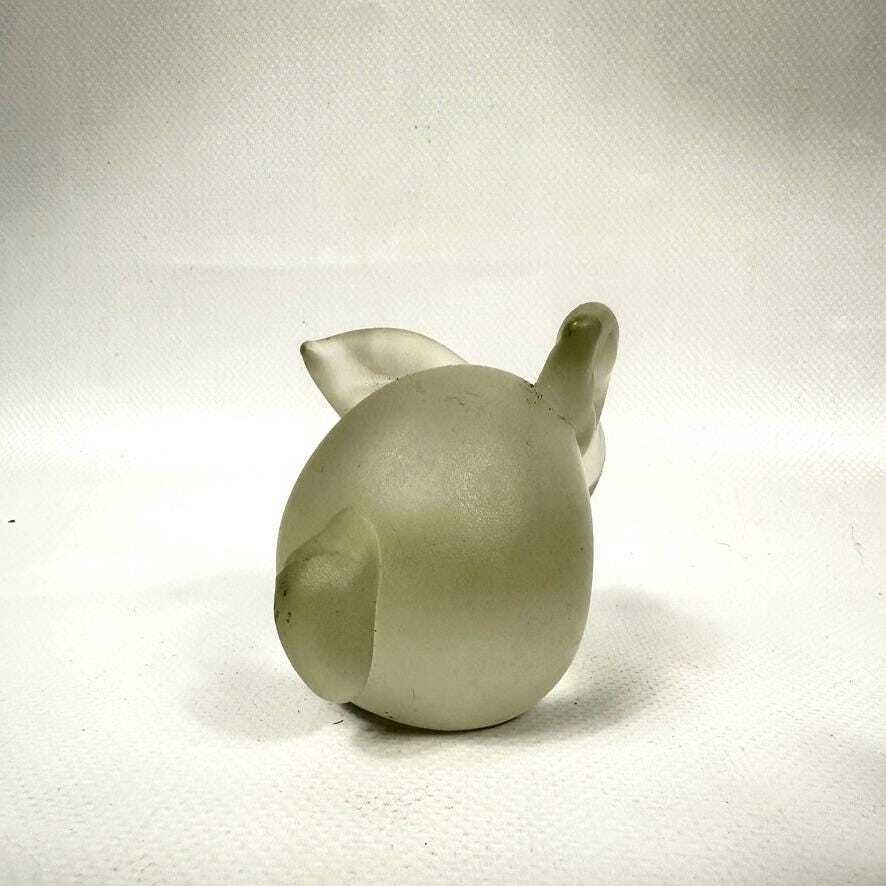 Scandinavian Frosted Glass Rabbit Sculpture – Mid Century Modern Style, Minimalist Art Glass Figurine photo furniture