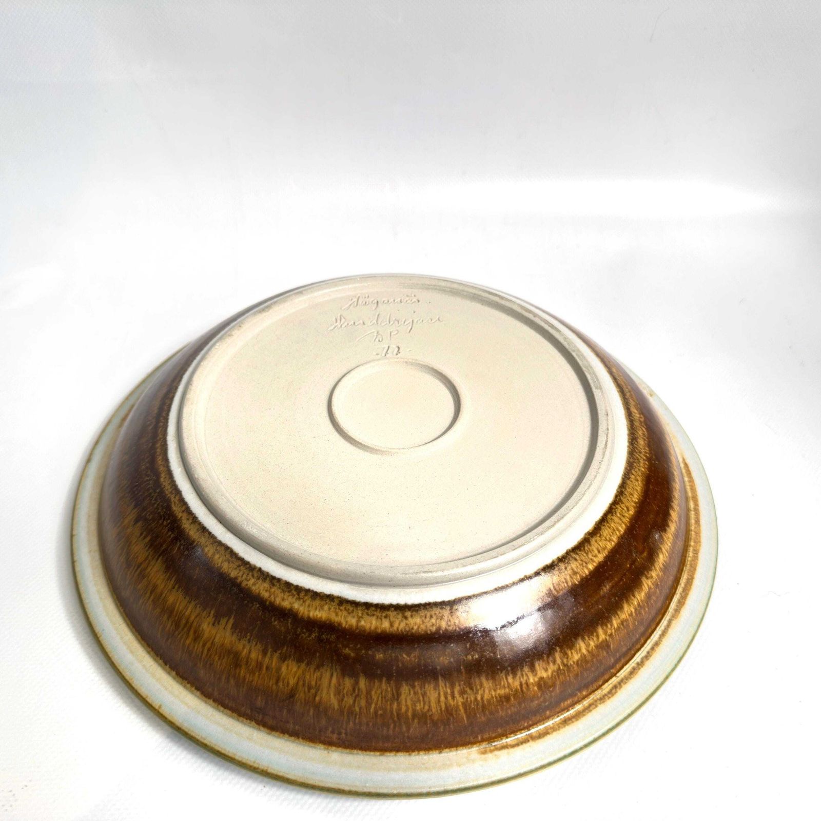 Scandinavian Mid Century Pottery Bowl By Höganäs Keramik – Brown Green Glaze, 1970s photo buy