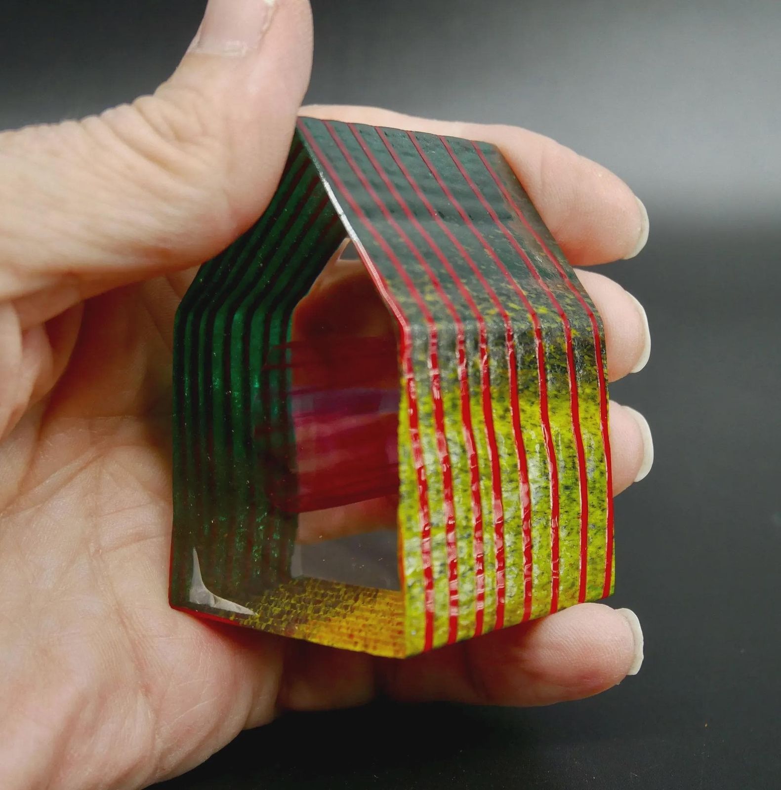 Kosta Boda Miniature Art Glass Sculpture House "Country Living" Paperweight By Bertil Vallien photo vinterior
