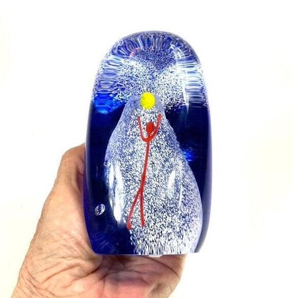 Art Glass Gullaskruf Paperweight – Carlos R Pebaqua, Vintage 1998 photo vintage