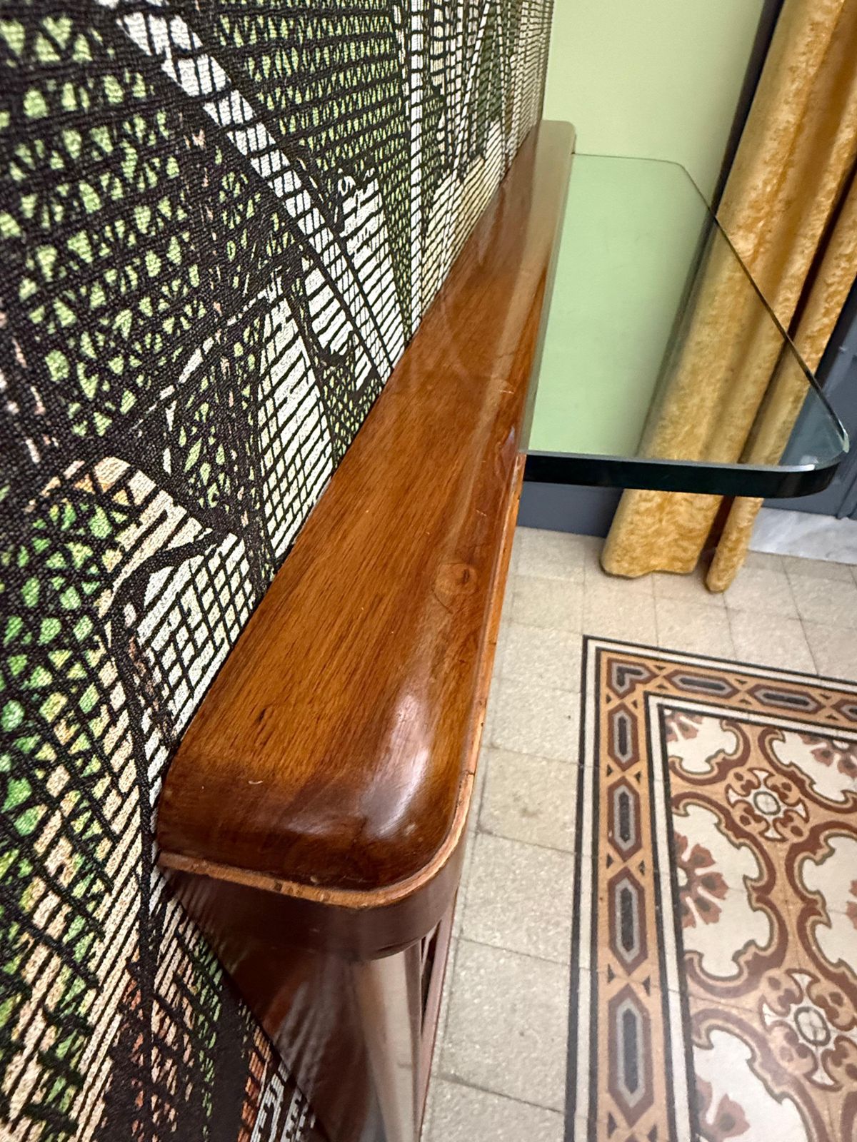 photo furniture Rectangular Console In Walnut And Crystal Paolo Buffa Mid Century Design
