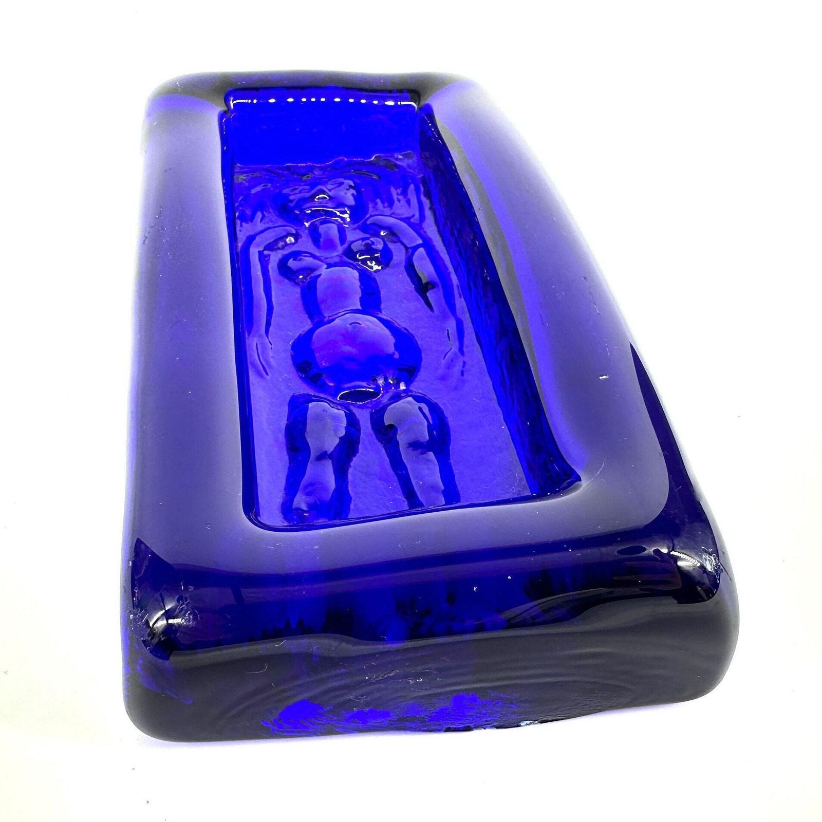 photo furniture Scandinavian Art Glass – Erik Höglund For Kosta Boda, Cobalt Blue Nude Design