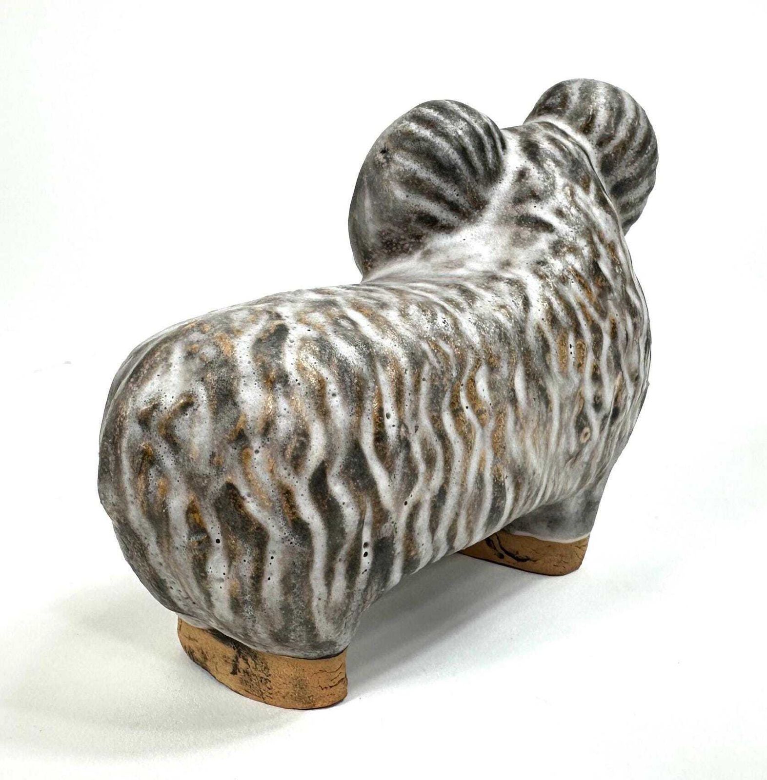 Vintage Scandinavian Pottery Sheep Figurine – 1970s Visby Ceramic Animal Sculpture photo for sale