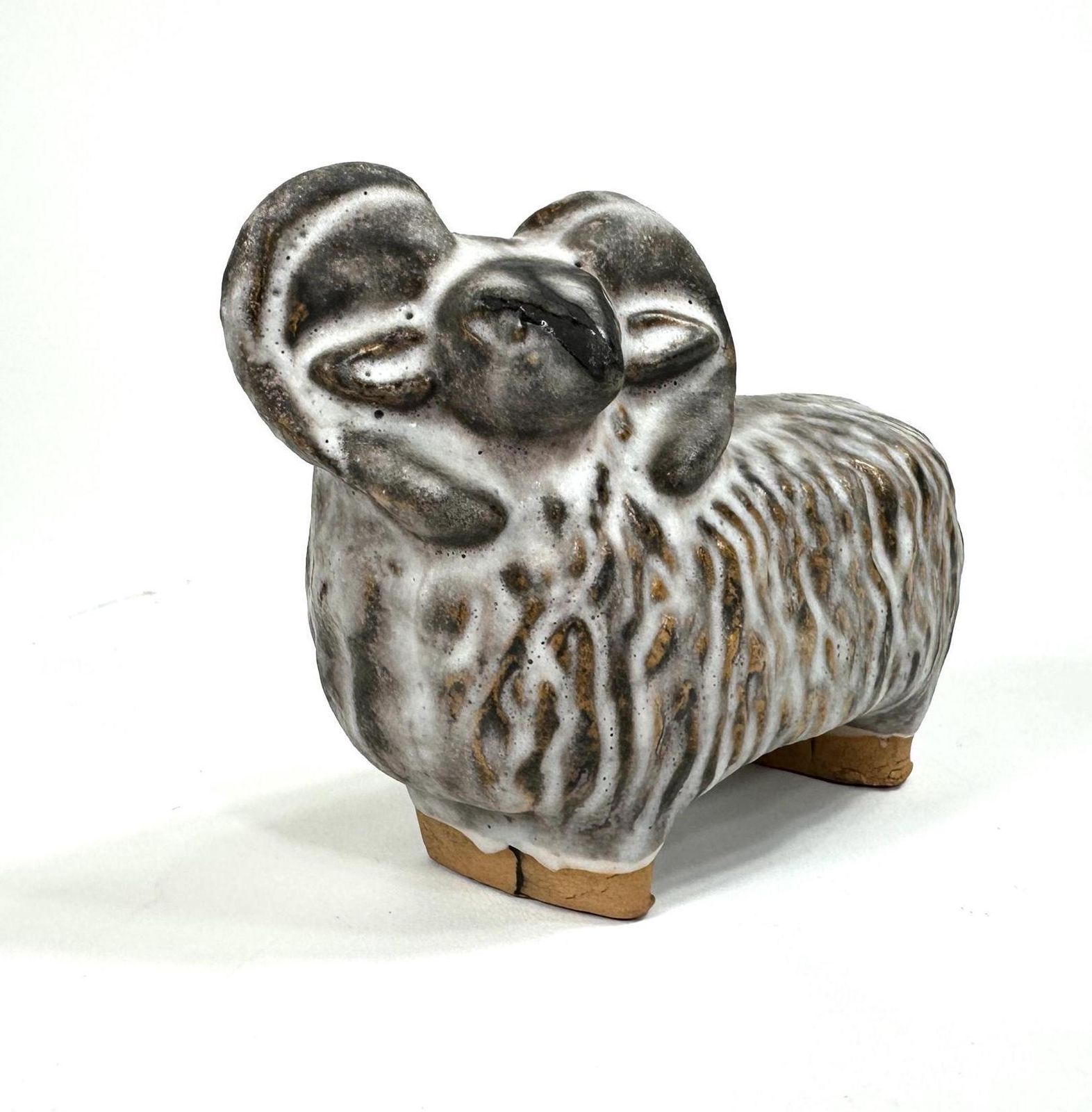 Vintage Scandinavian Pottery Sheep Figurine – 1970s Visby Ceramic Animal Sculpture photo vinterior