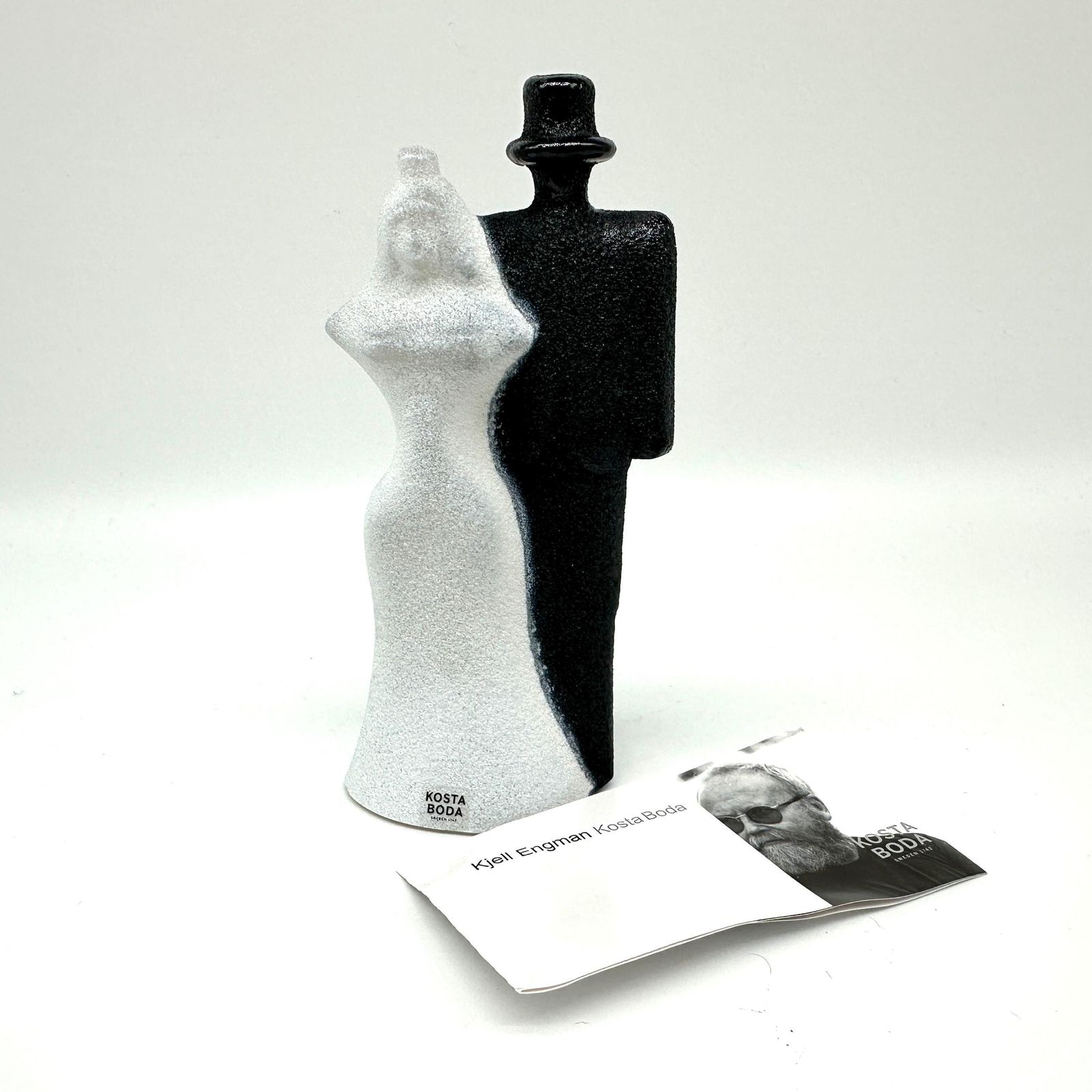 Kosta Boda Wedding Glass Sculpture: Kjell Engman Catwalk Art, Original Box photo furniture