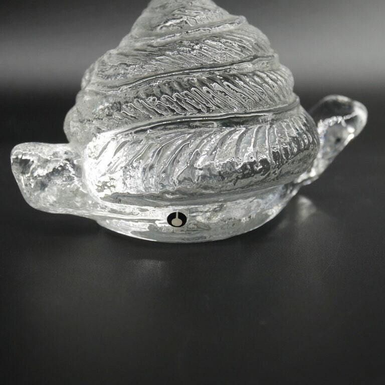 Pukeberg Snail Glass Sculpture By Uno Westerberg – Signed Vintage Swedish Paperweight Figurine photo buy