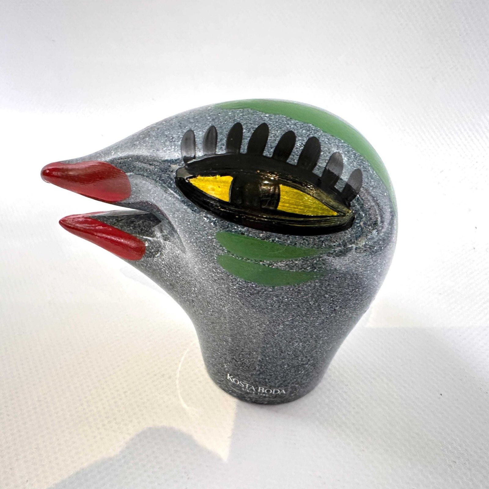 Vintage Kosta Boda Bird Head Sculpture By Ulrica Vallien – Hand Painted Art Glass, Sweden photo furniture