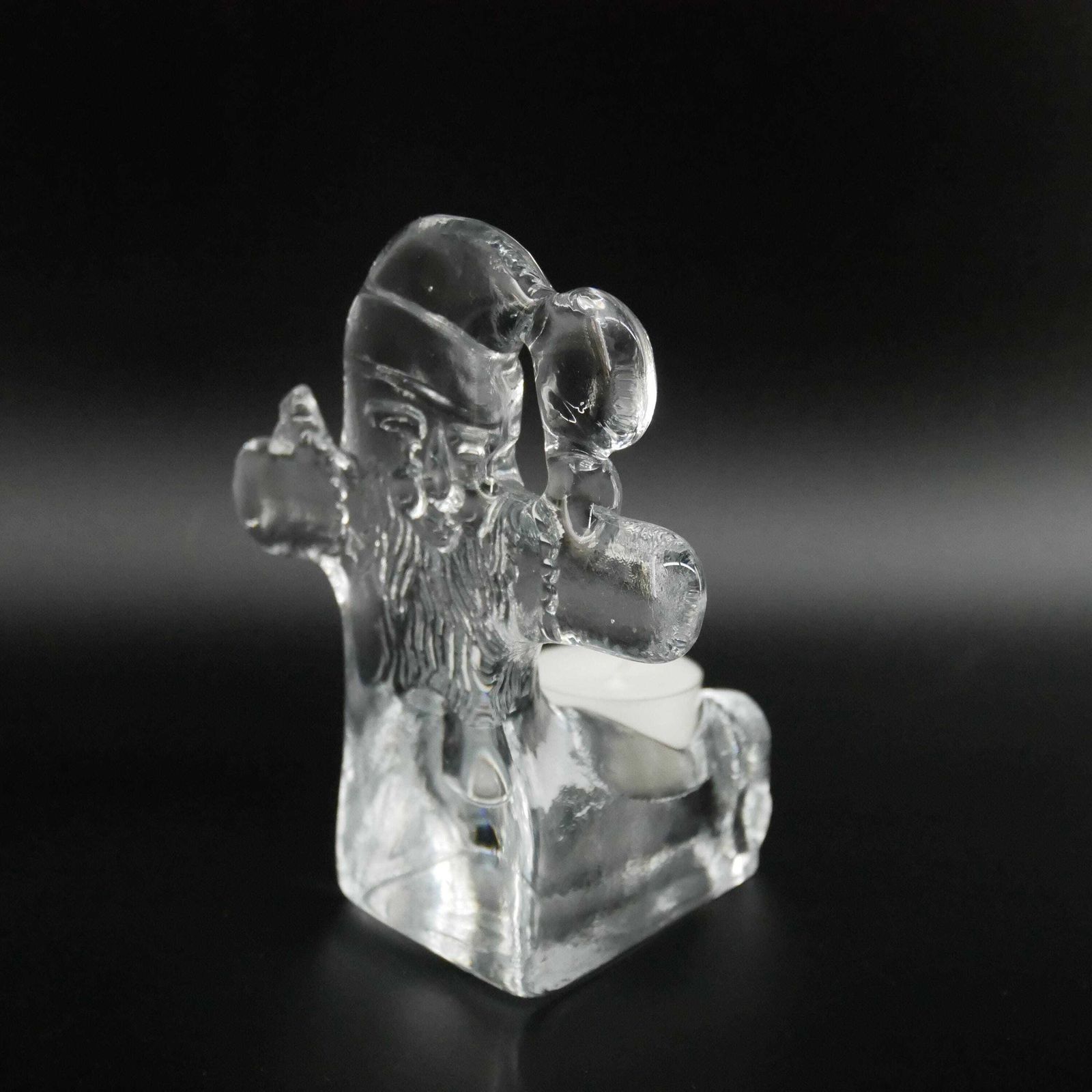 Kosta Boda Santa Candle Holder – Bertil Vallien, 1970s Swedish Christmas Decor photo 65.0