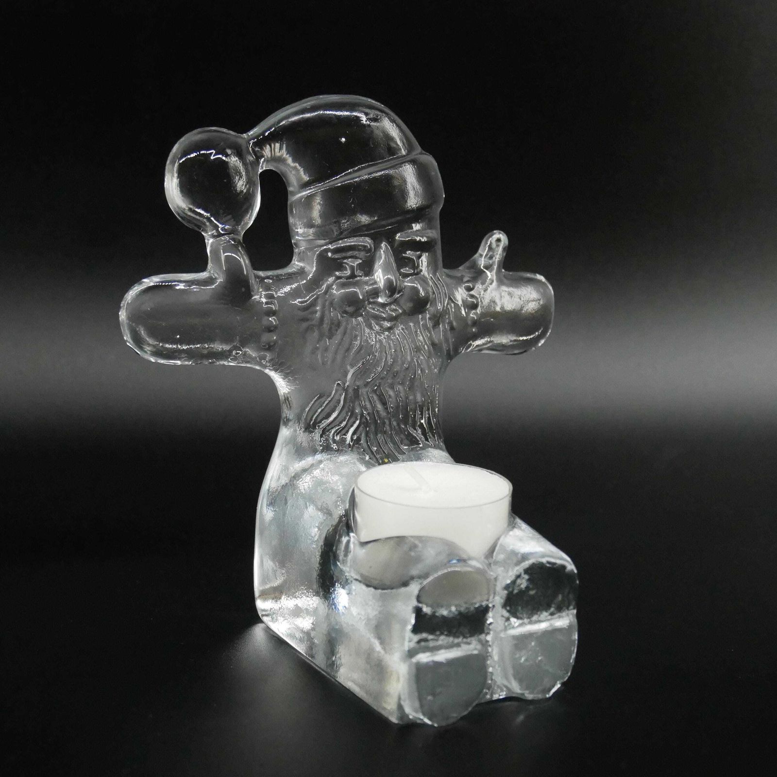 photo for sale Kosta Boda Santa Candle Holder – Bertil Vallien, 1970s Swedish Christmas Decor