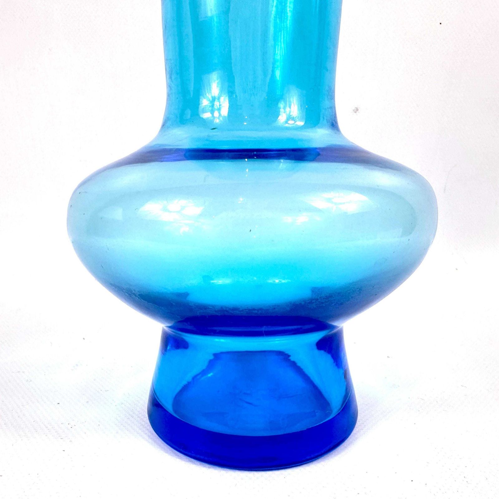 Bo Borgström For åseda – Mid Century Blue Art Glass Vase, Swedish Modern Design, 1960s photo 109.0