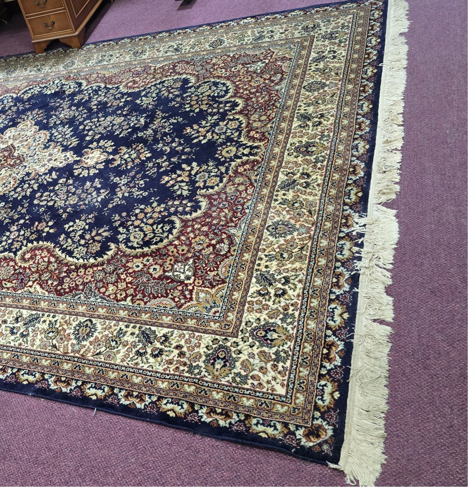 Large Wool Rug All Over Floral Design   255cm X 348cm photo furniture