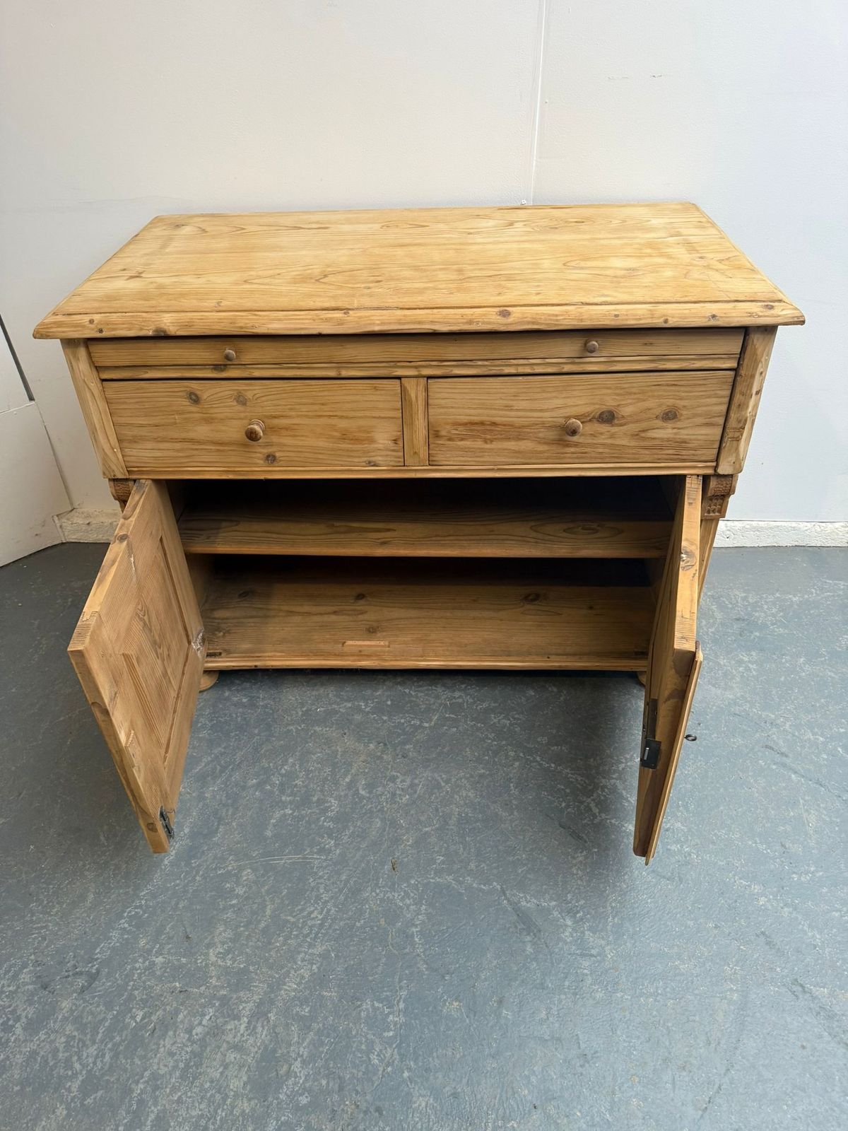 An Amazing Victorian Pine Bread Slide Large Dresser Base To Wax/Paint photo vinterior