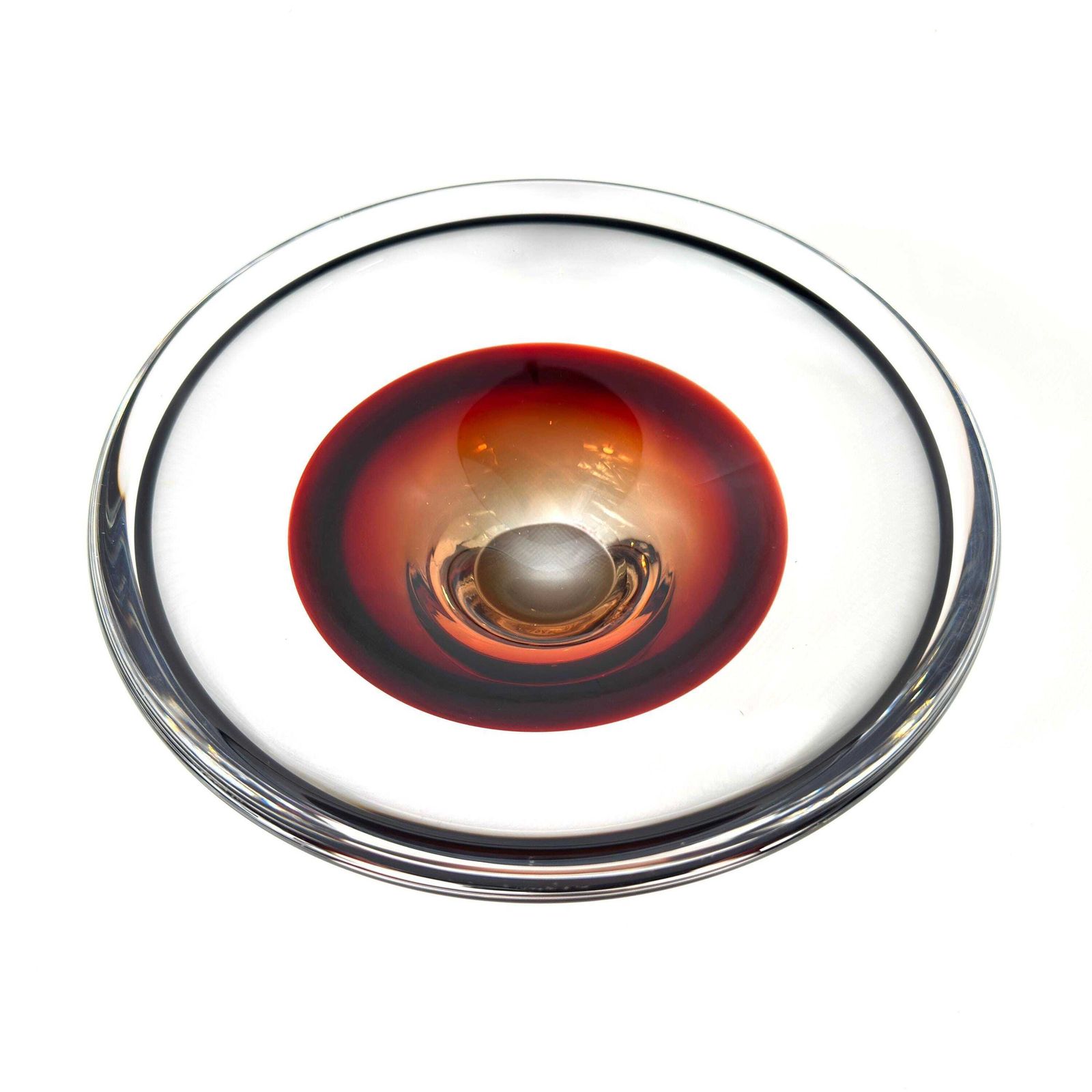 Scandinavian Art Glass Bowl By Sven Palmqvist, 1950s Orrefors Swedish Design photo Home Decor