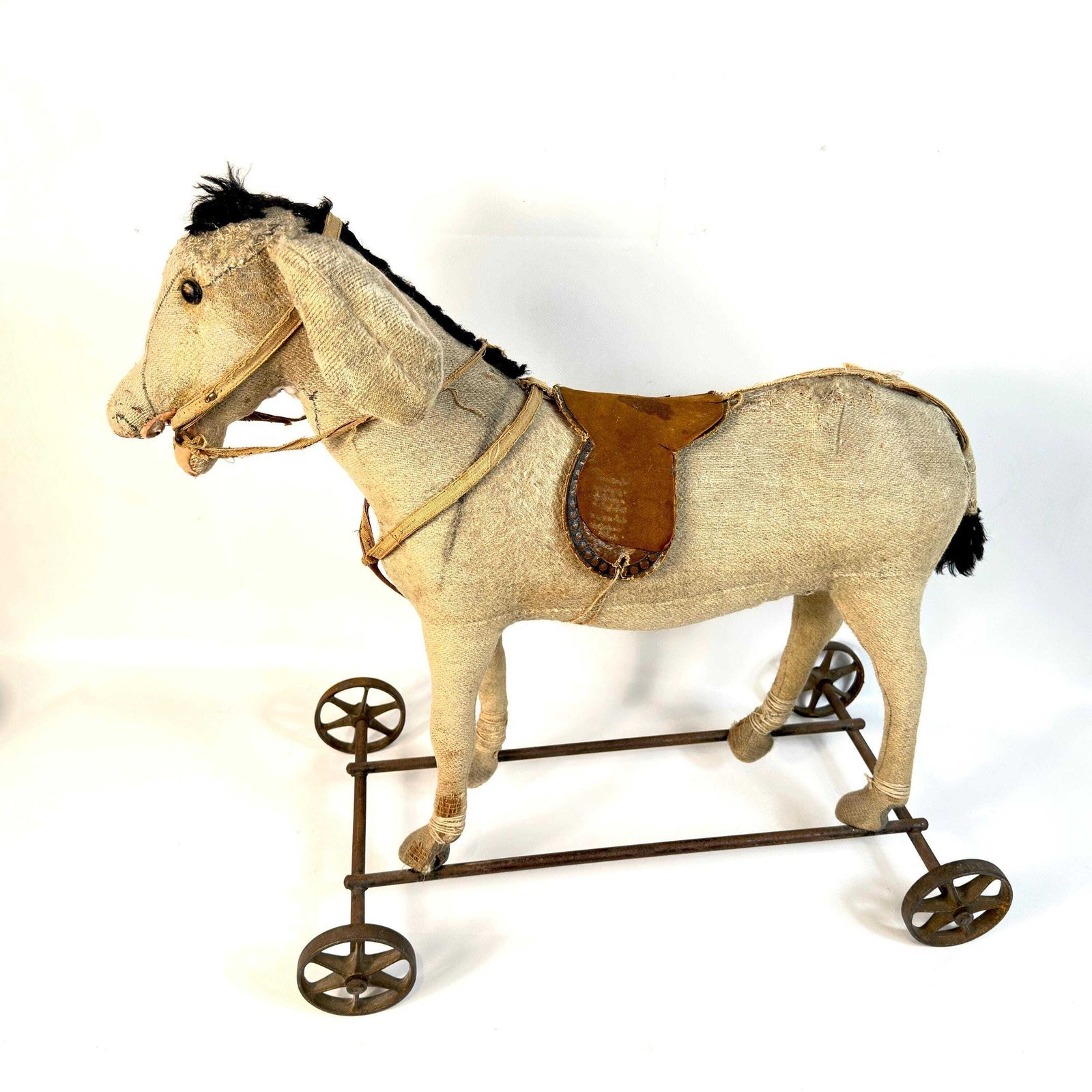 Antique Steiff Donkey On Wheels – Early 1900s Ride On Pull Toy photo for sale