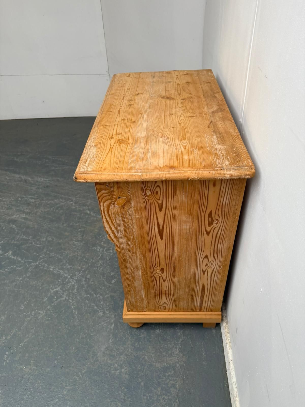 An Early Victorian Pine Hall Dresser Base / Cupboard To Wax/Paint photo 545.0