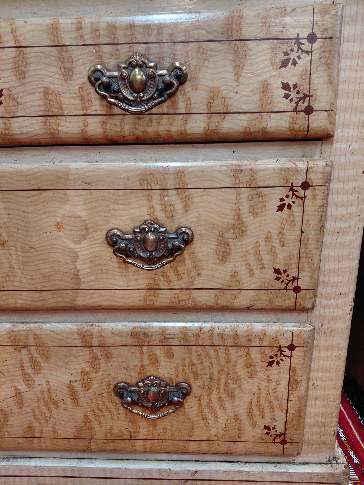Aesthetic Movement Victorian Pine Chest Of 4 Drawers With Original Scumbled Finish photo vinterior