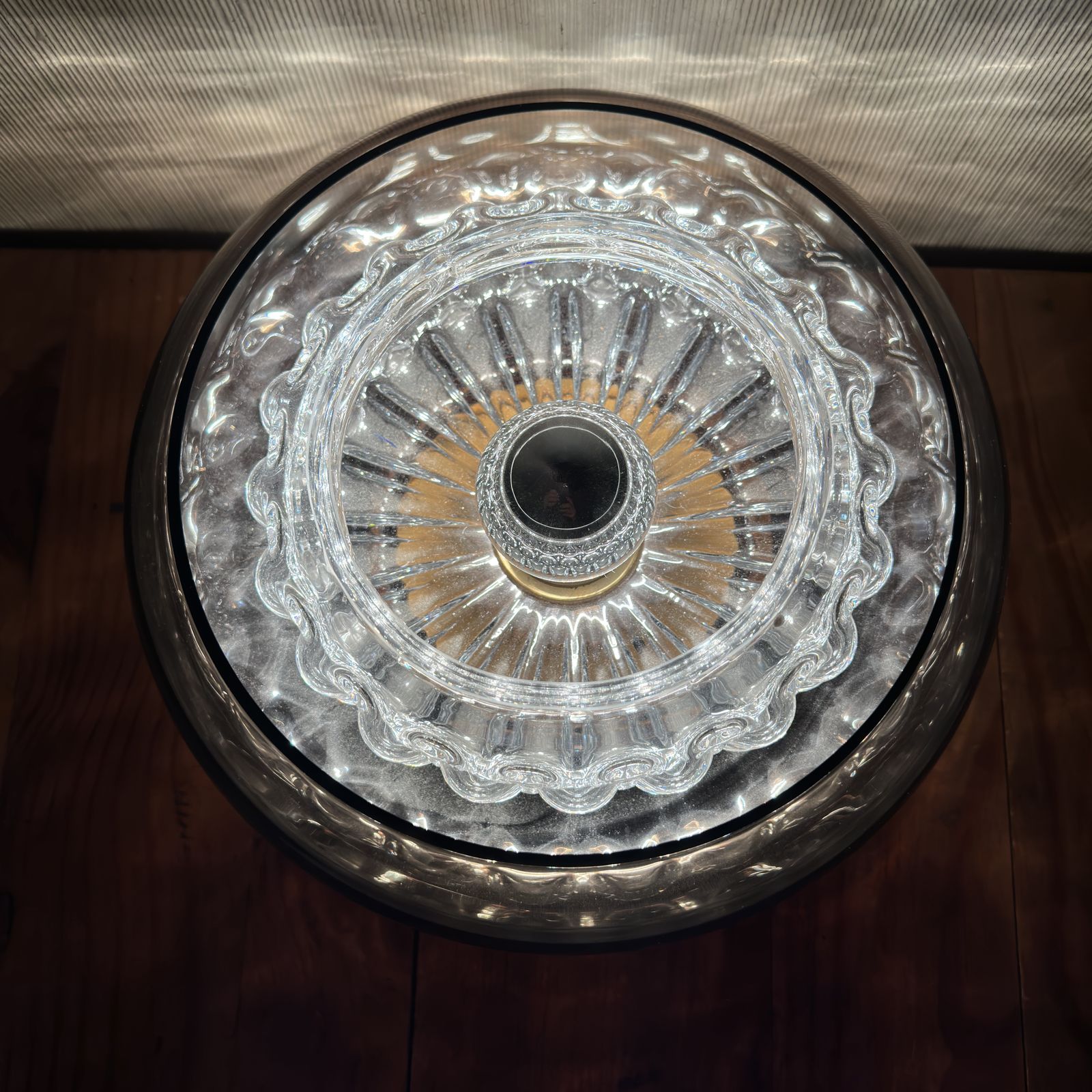 Orrefors Table Lamp By Carl Fagerlund – Model 2185/117 – Smoked Glass & Crystal Optical Centrepiece photo buy