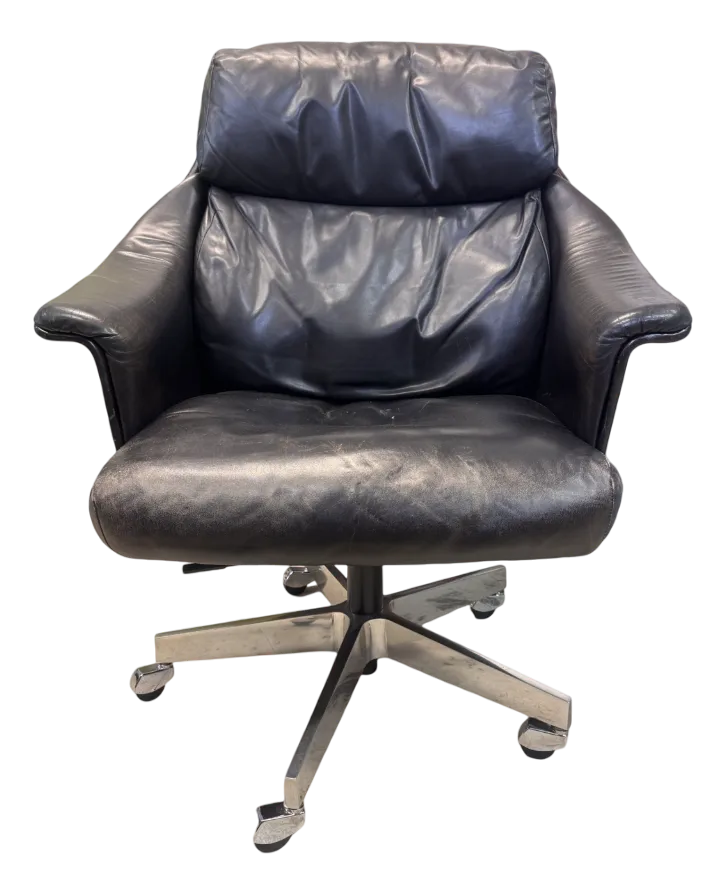 7101 Leather Swivel Lounge Chair By Martin Stoll For Giroflex, 1960s