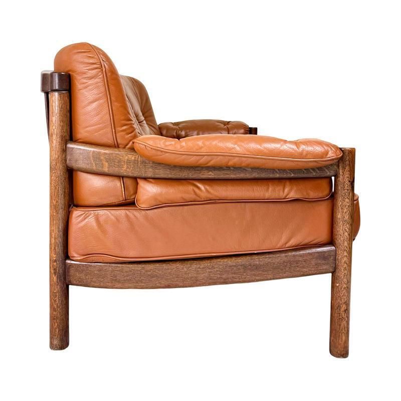 photo buy Scandinavian Leather Sofa, Armchairs, And Coffee Table Set, 8 Pieces, 1960s