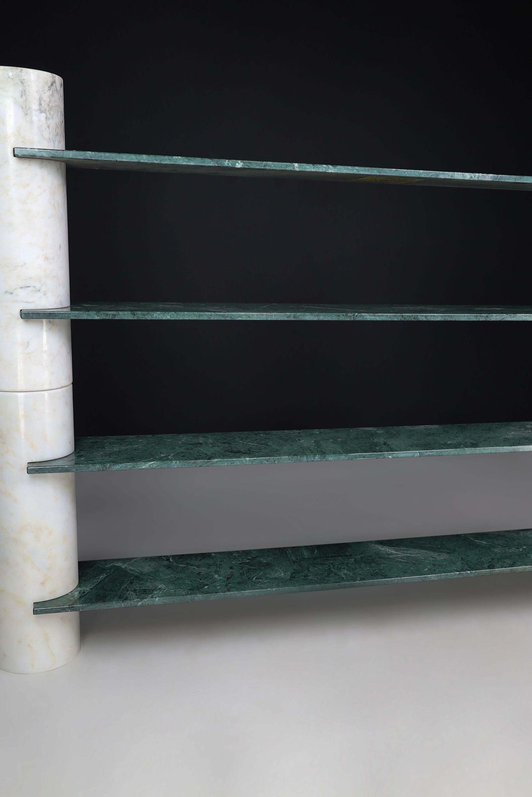 Angelo Mangiarotti "Loico" Bookcase In Green Alpi Verdi Marble For Skipper 1970s photo buy