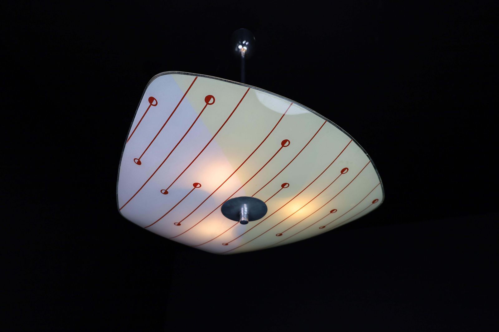 Mid Century Glass Hanging Pendant Lamp Brussels World Expo 1958 (5106) photo Lighting